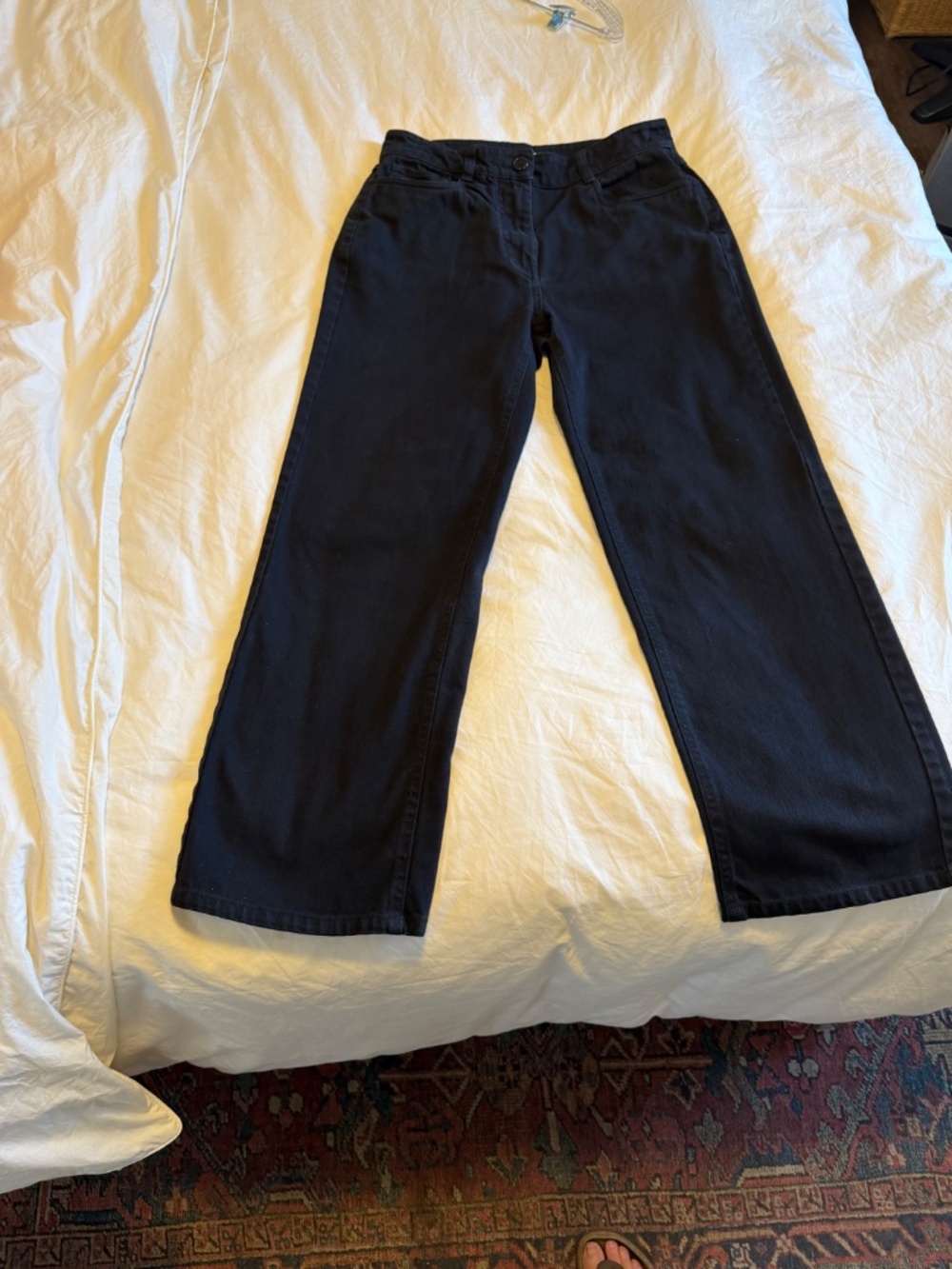 Frank And Oak Black Wide Leg Jeans – Size 8 - Picture 12 of 13